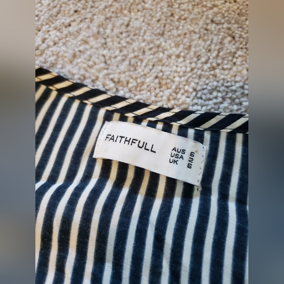 Revolve Faithful the Brand Striped Wrap Dress 2 - Picture 4 of 6